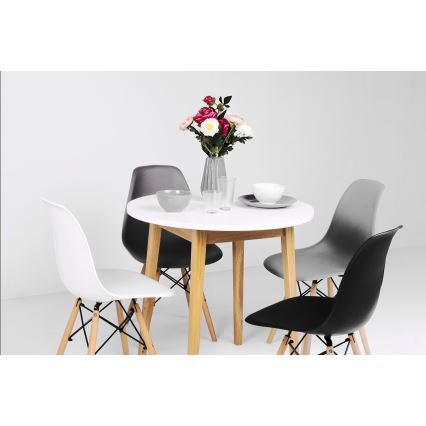 Jedilna miza FRISK 75x80 cm bela/naravni hrast