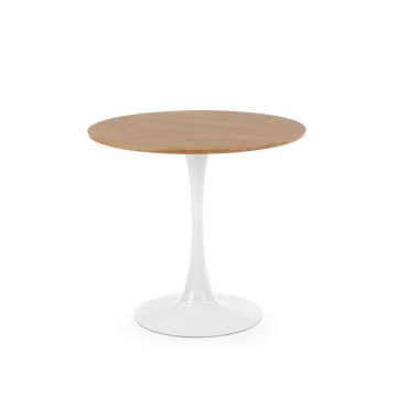 Jedilna miza LUGI, premer 80 cm, rjava/bela
