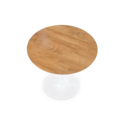 Jedilna miza LUGI, premer 80 cm, rjava/bela