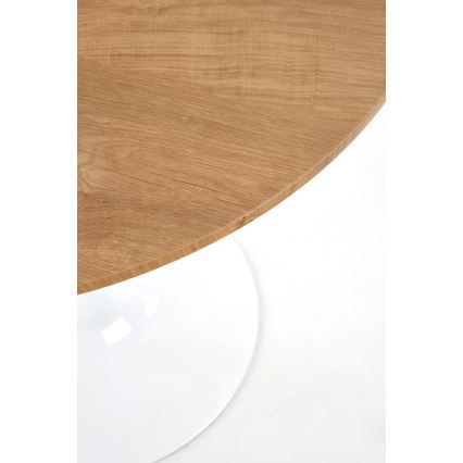 Jedilna miza LUGI, premer 80 cm, rjava/bela