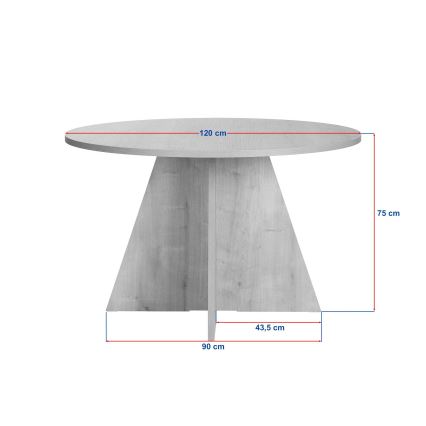 Jedilna miza MATIN, premer 120 cm, v bež barvi
