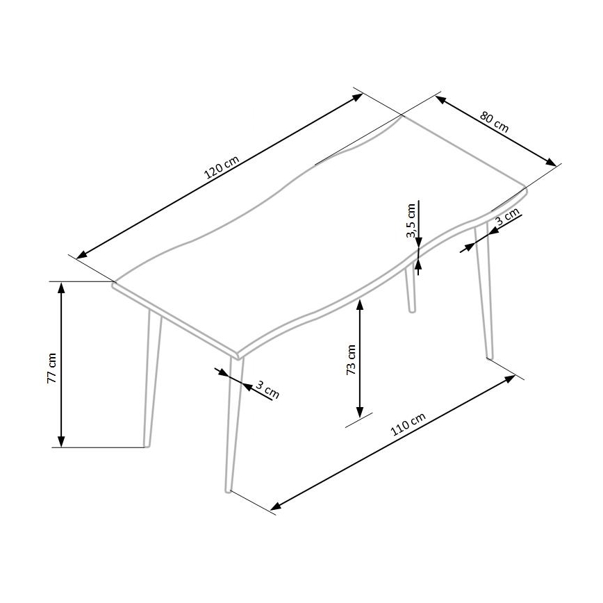 Jedilna miza SOLACE hrast/črna