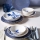 Jedilni komplet 14 kosov bela/modra/porcelan