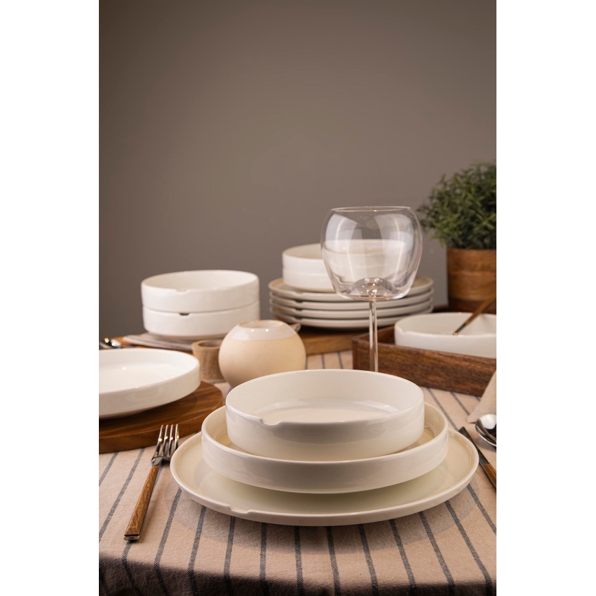 Jedilni komplet 18 kosov bel/porcelan