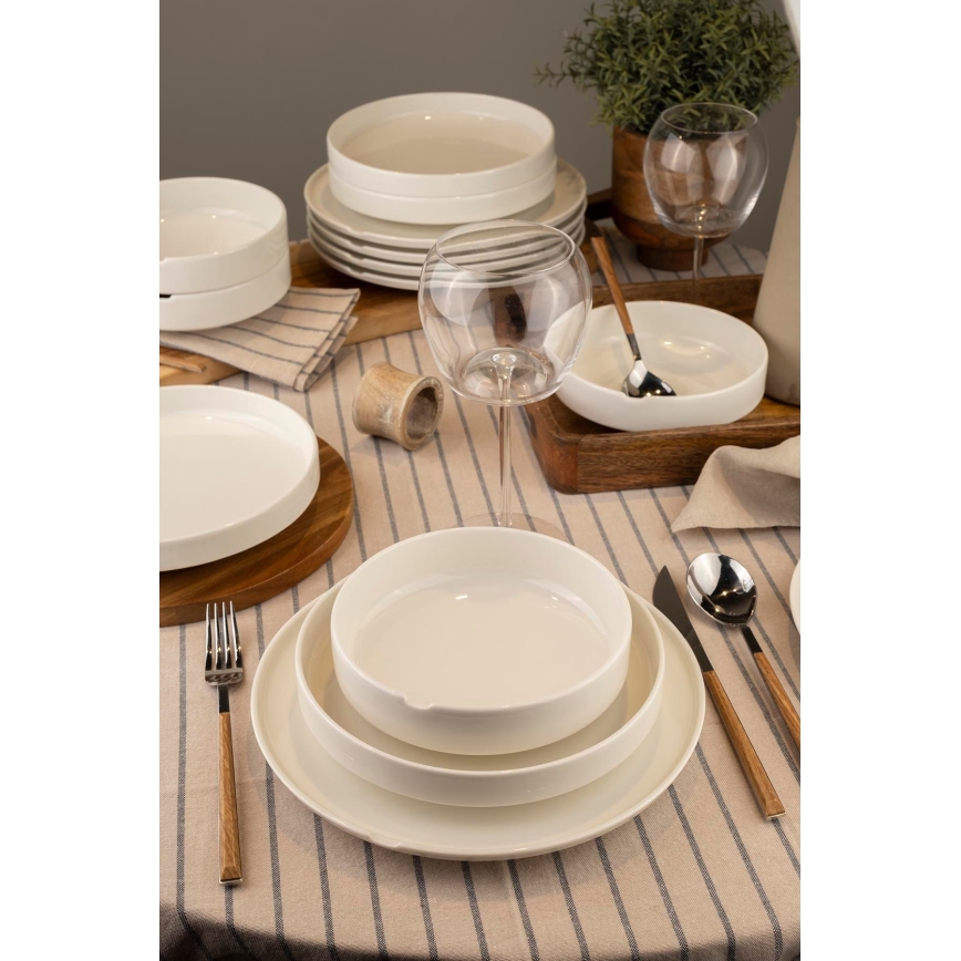 Jedilni komplet 18 kosov bel/porcelan