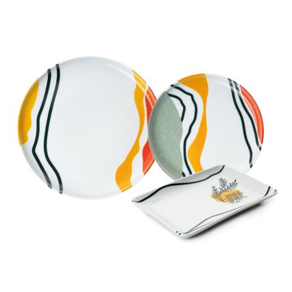Jedilni komplet 18 kosov pisan/porcelan
