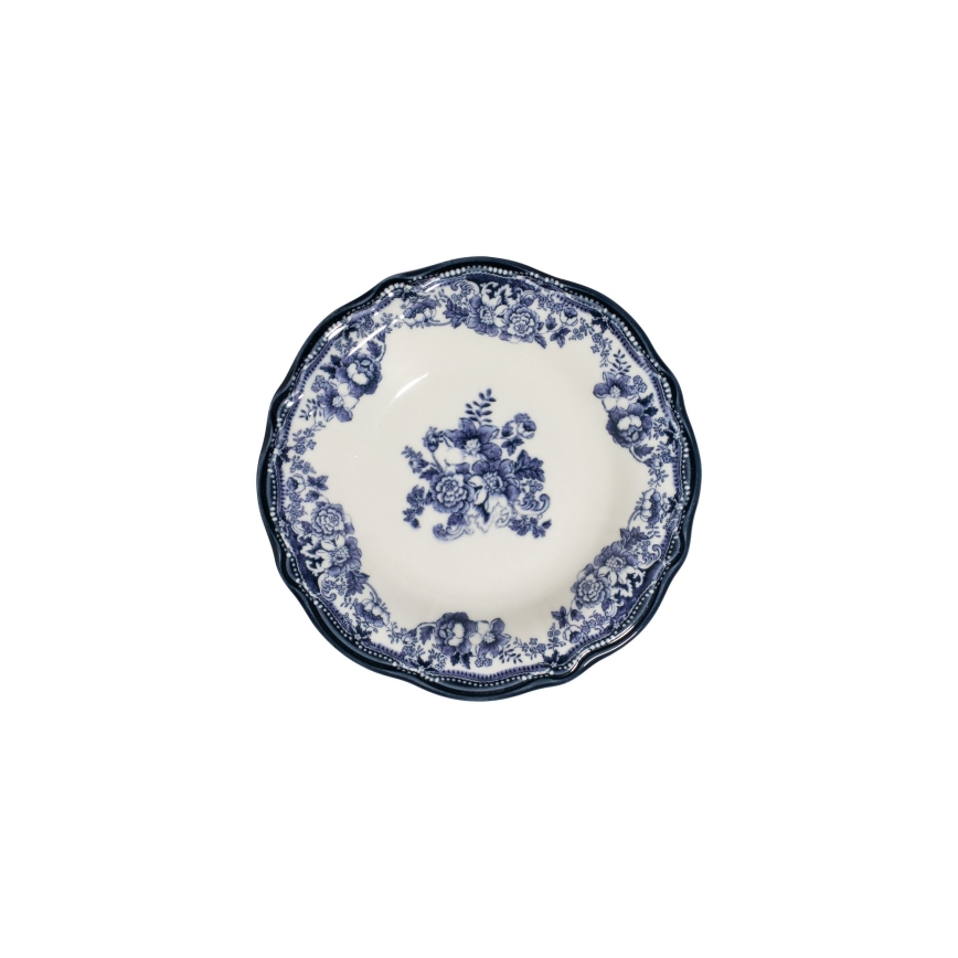 Jedilni komplet 24 kosov, bel/moder, iz porcelana