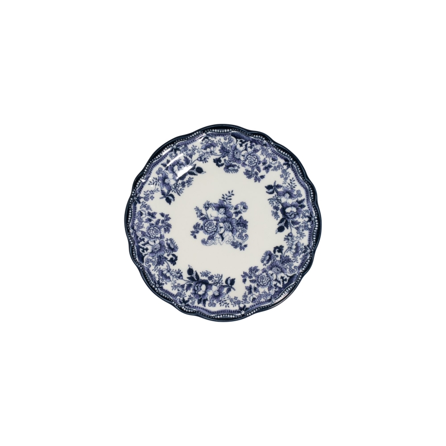 Jedilni komplet 24 kosov, bel/moder, iz porcelana