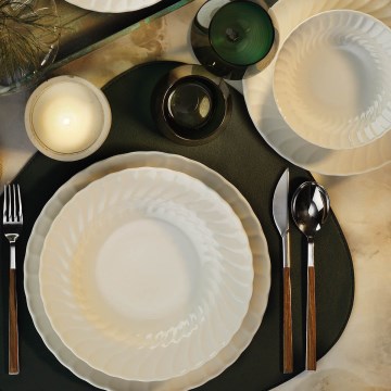 Jedilni komplet 24 kosov, bel/porcelan