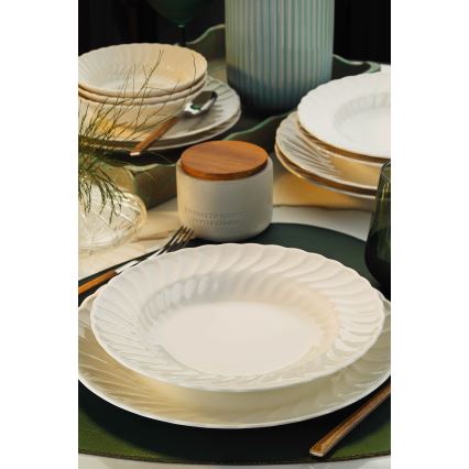 Jedilni komplet 24 kosov, bel/porcelan
