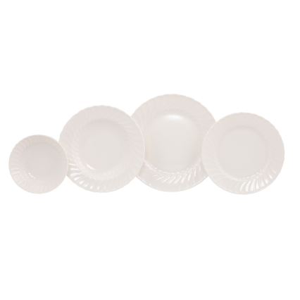 Jedilni komplet 24 kosov, bel/porcelan
