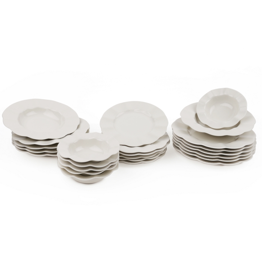 Jedilni komplet 24 kosov bel/porcelan