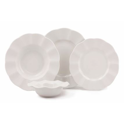 Jedilni komplet 24 kosov bel/porcelan
