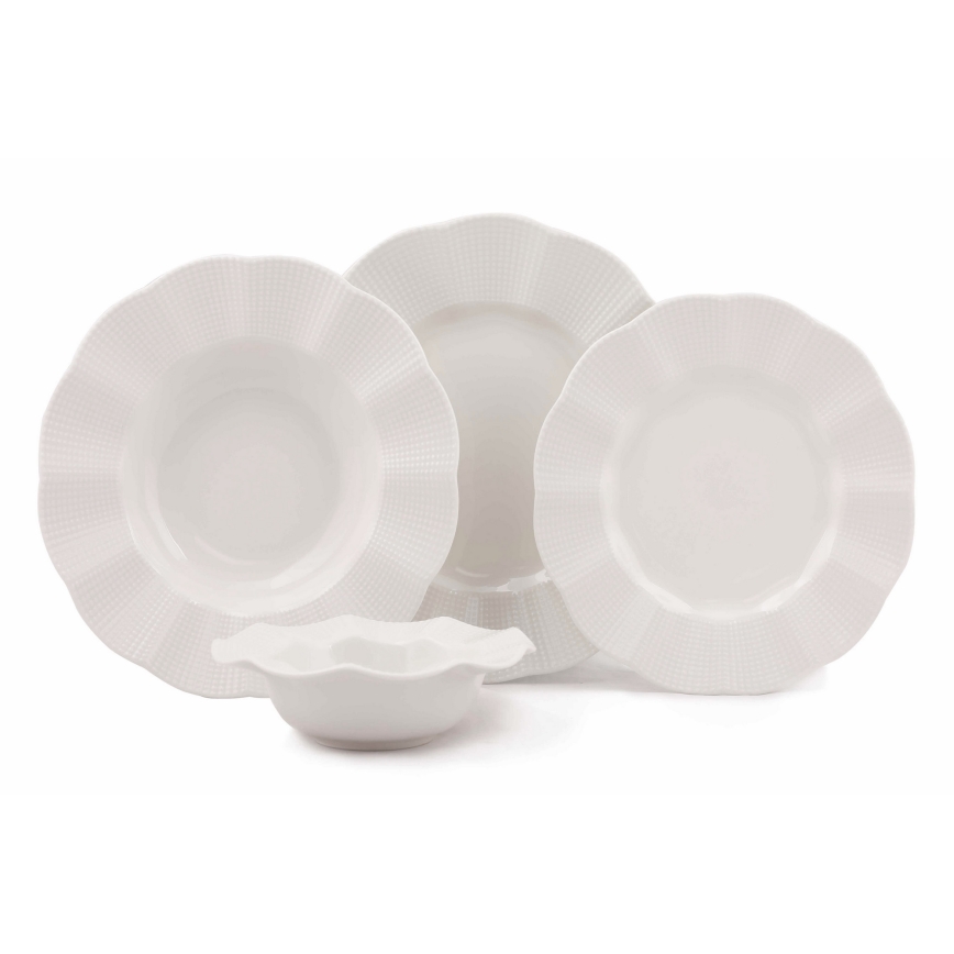 Jedilni komplet 24 kosov bel/porcelan