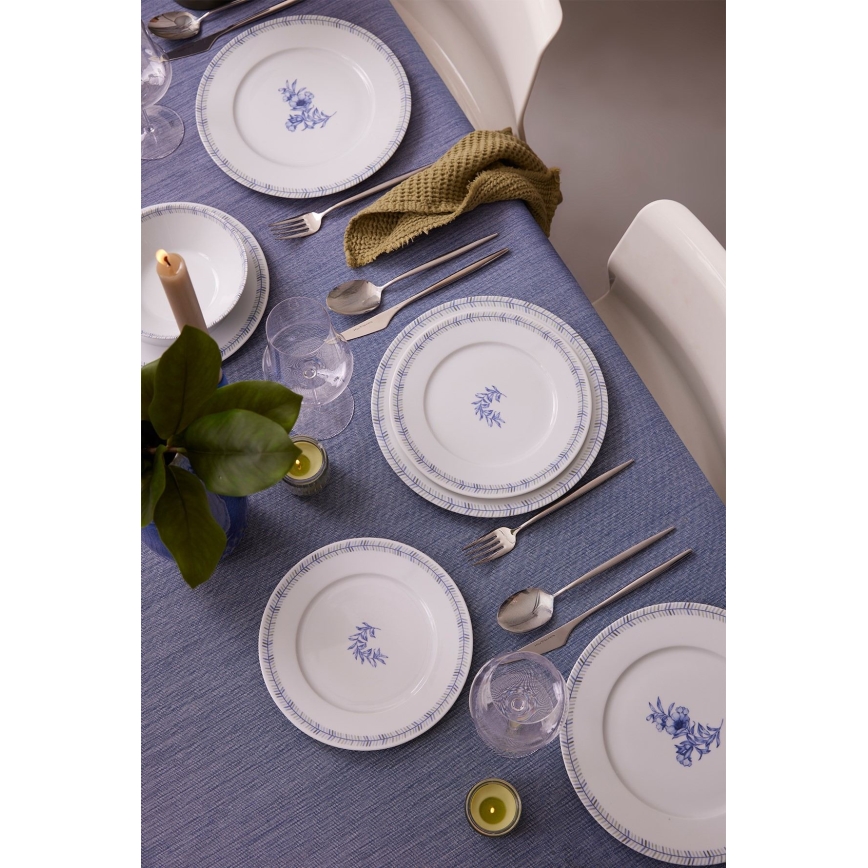 Jedilni komplet 24 kosov bela/modra/porcelan