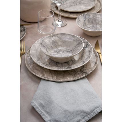 Jedilni komplet 24 kosov bež/siva/keramika