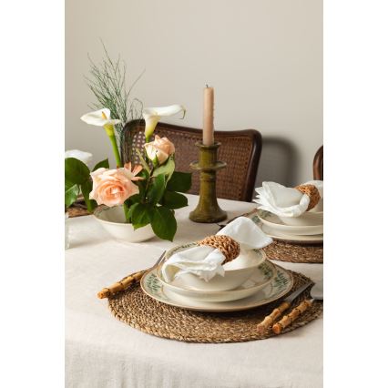 Jedilni komplet 24 kosov kremna/bežna/zelena/porcelan