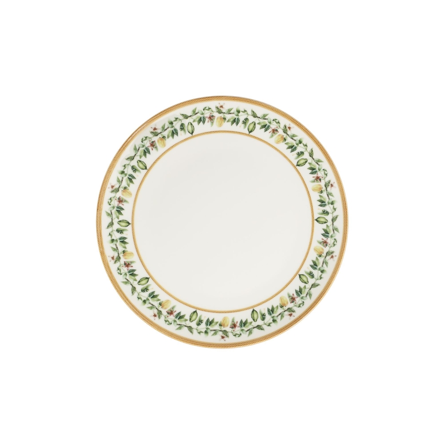 Jedilni komplet 24 kosov kremna/bežna/zelena/porcelan
