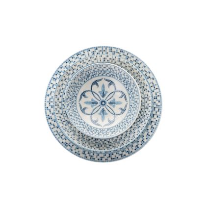 Jedilni komplet 24 kosov modra/porcelan