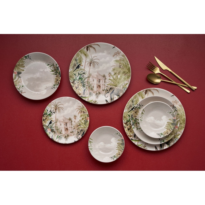 Jedilni komplet, 24 kosov, večbarven/keramika