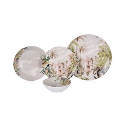 Jedilni komplet, 24 kosov, večbarven/keramika