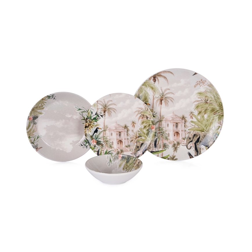 Jedilni komplet, 24 kosov, večbarven/keramika