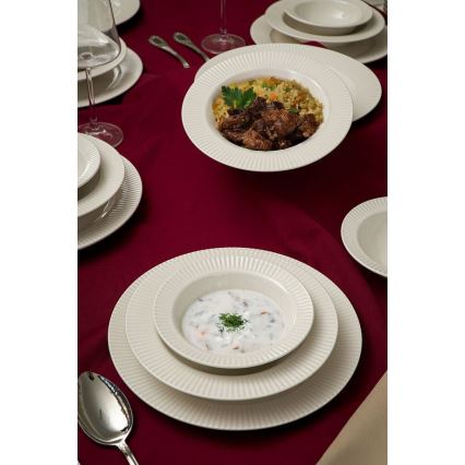 Jedilni servis 18 kosov bel/porcelan