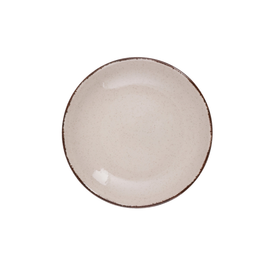 Jedilni servis, 18 kosov, bež/porcelan