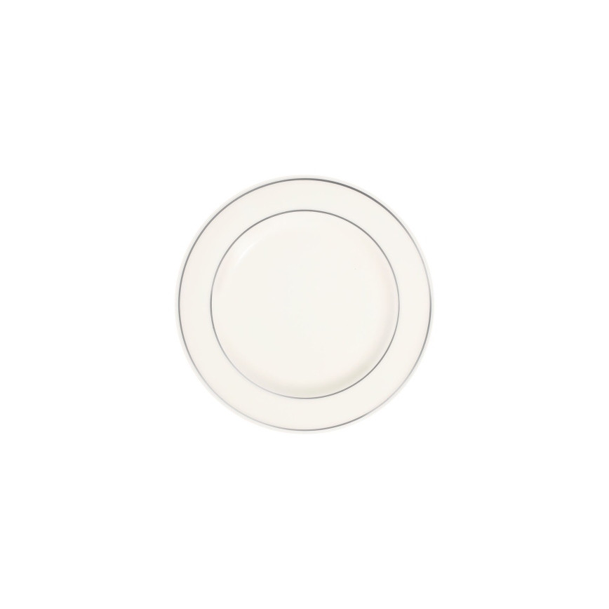 Jedilni servis 24 kosov bel/srebrn/porcelan