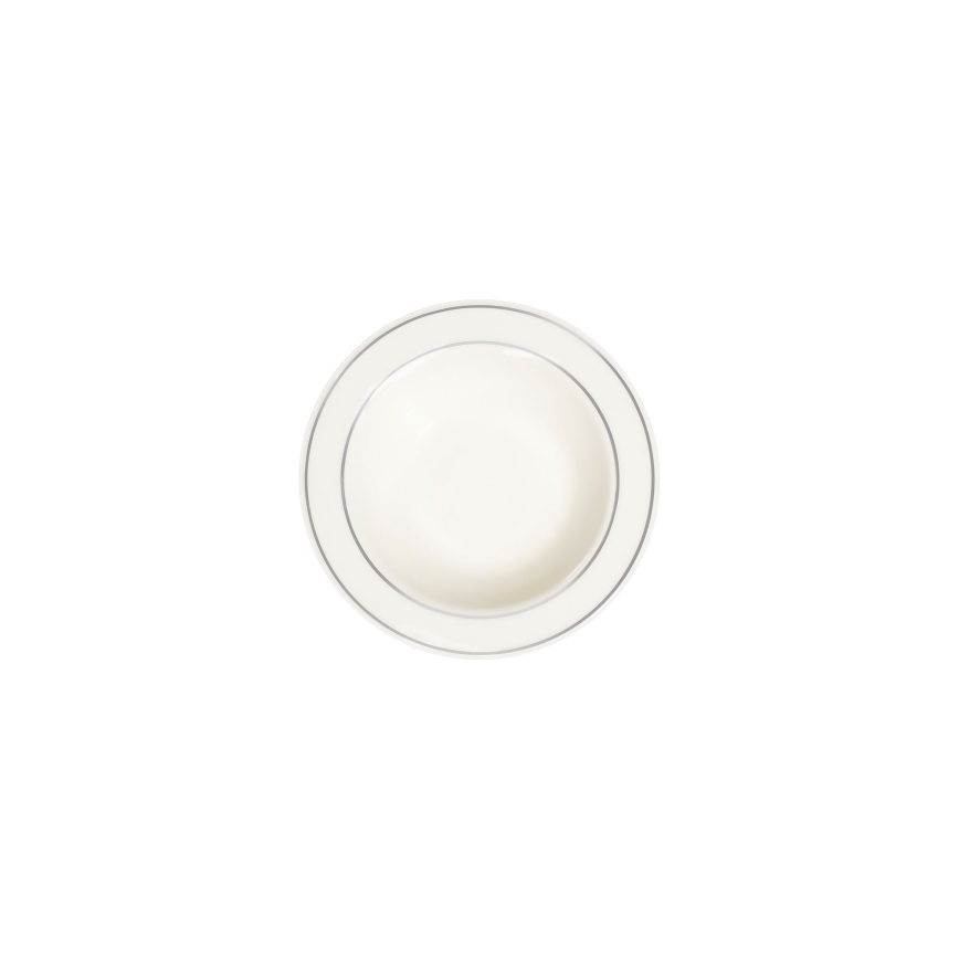 Jedilni servis 24 kosov bel/srebrn/porcelan