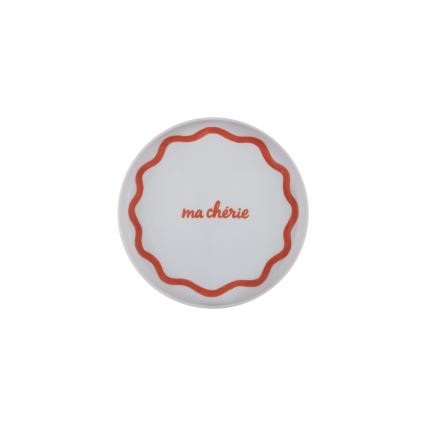 Jedilni set, 12 kosov, rdeča/modra/bela, porcelan