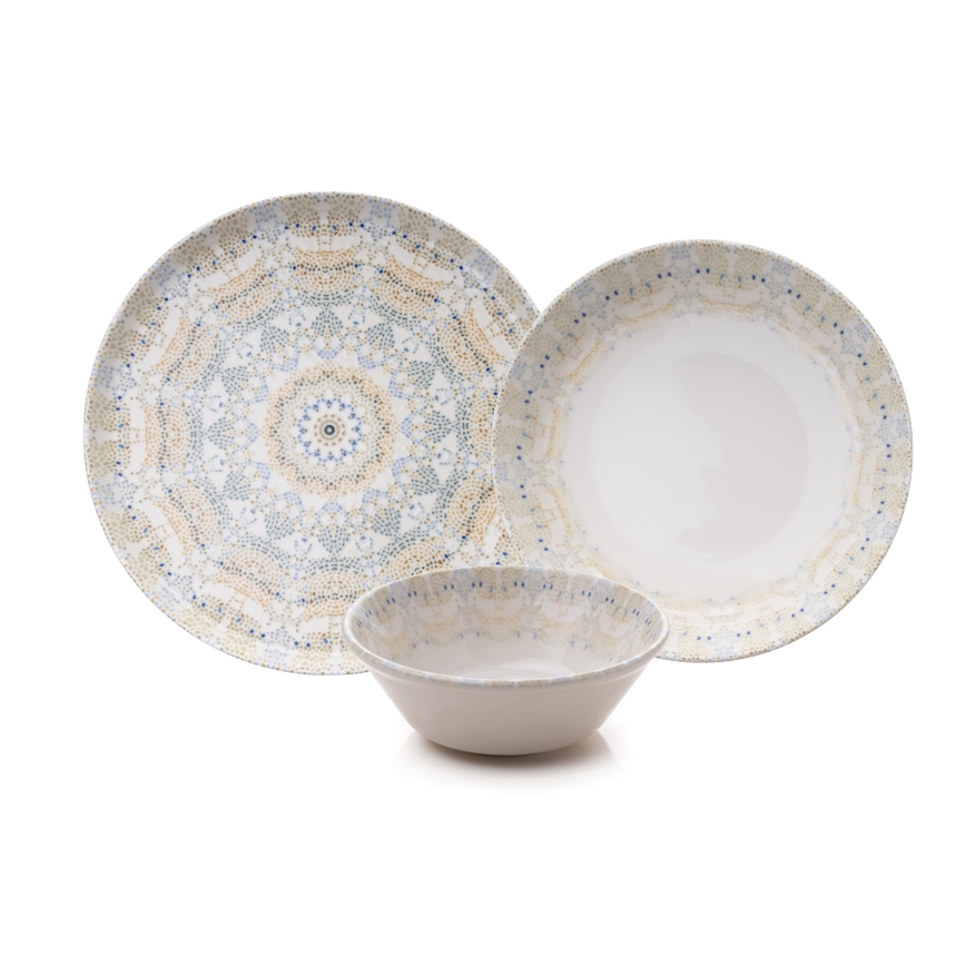 Jedilni set 12 kosov, večbarven/porcelan