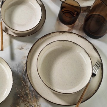 Jedilni set 16 kosov bež/porcelan