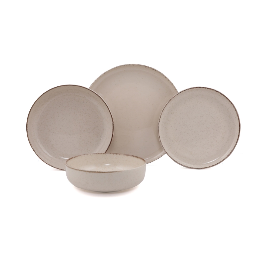 Jedilni set 16 kosov bež/porcelan