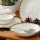 Jedilni set 18 kosov bela/rjava/porcelan