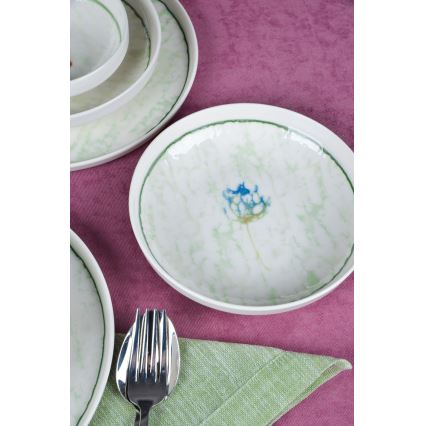 Jedilni set 18 kosov zelena/porcelan