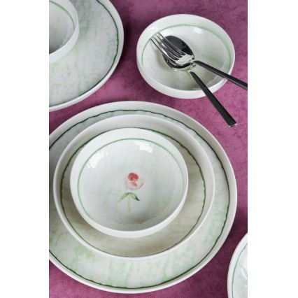 Jedilni set 18 kosov zelena/porcelan