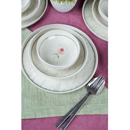 Jedilni set 18 kosov zelena/porcelan