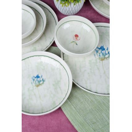 Jedilni set 18 kosov zelena/porcelan