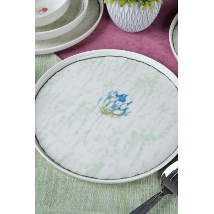 Jedilni set 18 kosov zelena/porcelan