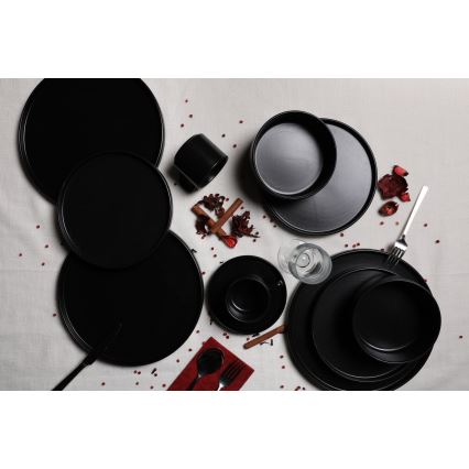Jedilni set 20 kosov črn/kamenina