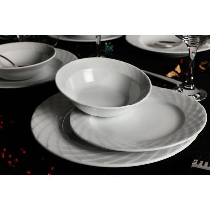 Jedilni set, 24-delni, bel/porcelan