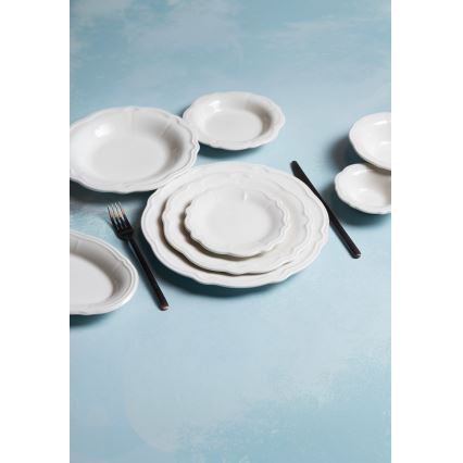 Jedilni set, 24-delni, bel, porcelan