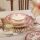 Jedilni set, 24 kosov, bel/rožnat, porcelan