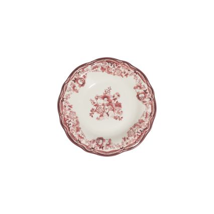 Jedilni set, 24 kosov, bel/rožnat, porcelan