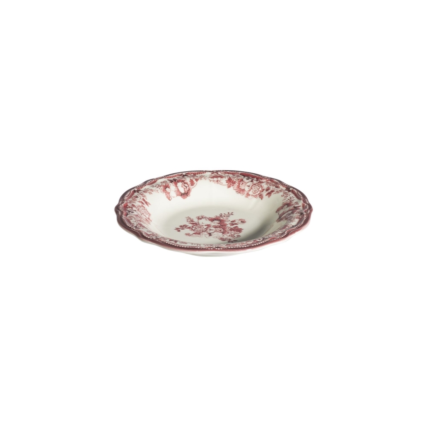Jedilni set, 24 kosov, bel/rožnat, porcelan