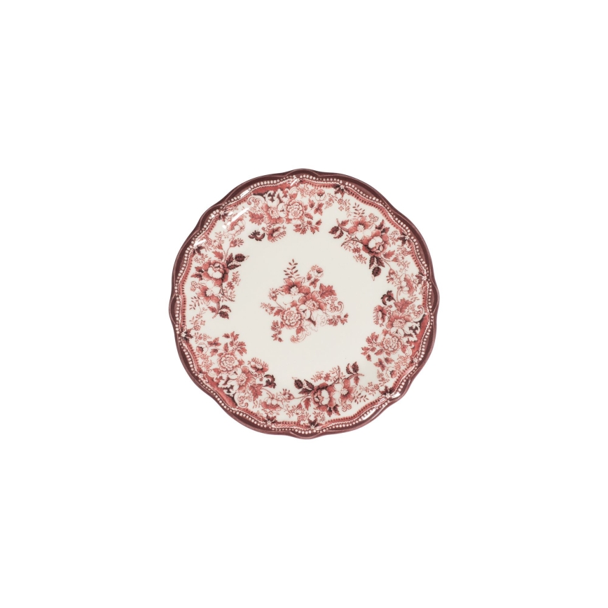 Jedilni set, 24 kosov, bel/rožnat, porcelan