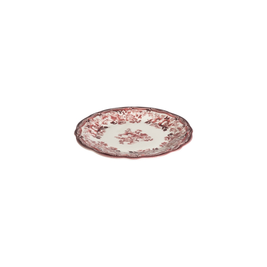 Jedilni set, 24 kosov, bel/rožnat, porcelan