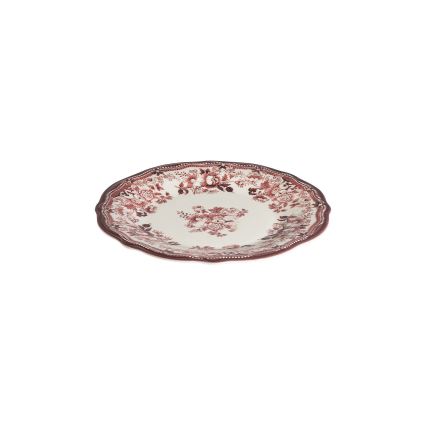 Jedilni set, 24 kosov, bel/rožnat, porcelan