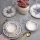 Jedilni set 24 kosov bela/modra/keramika